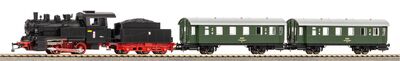 Piko H0 - 97933 - Start-Set mit Bettung Dampflok mit Personenwagen PKP - Artikelbild