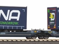 Piko H0 - 24600 - Taschenwagen T3000e Cemat mit 2 Dissegna Trailern SBB VI