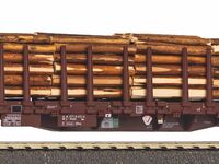 Piko H0 - 24610 - Stammholztransportwagen Roos-t642 mit Holzladung RSBG VI