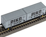 Piko H0 - 27709 - Containertragwagen DR IV 2 x 20 Container VEB PIKO - Artikelbild