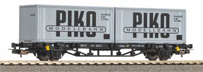 Piko H0 - 27709 - Containertragwagen DR IV 2 x 20 Container VEB PIKO - Artikelbild