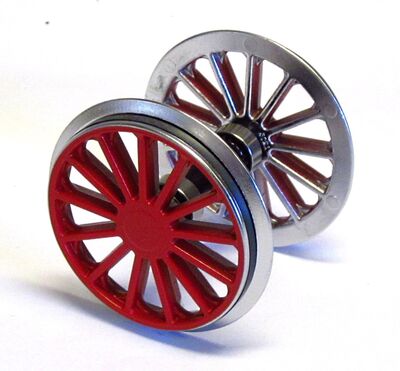 Piko G - 36179 - G Radsatz verchromt mit Zahnrad und Haftreifen für BR 194 - Artikelbild