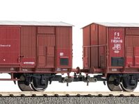 Piko H0 - 28328 - 2er Set Gedeckter Güterwagen FS III