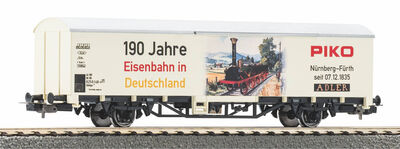 Piko H0 - 95745 - Gedeckter Güterwagen zum Tag der Modelleisenbahn 2025 190 Jahre Eisenbahn in Deutschland - Artikelbild