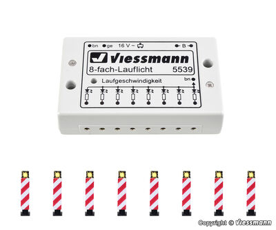 Viessmann - 5040 - H0 Warnbaken, 8 Stück mit Lauflichtelektronik - Artikelbild