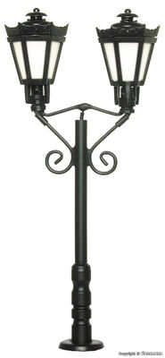 Viessmann H0 - 6073 - H0 Parklaterne zweiflammig, schwarz, 2 LEDs warmweiß - Artikelbild