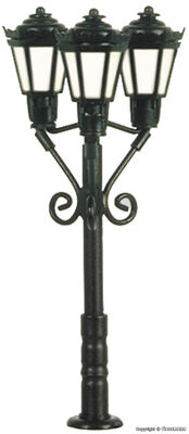 Viessmann N - 6477 - N Parklaterne dreiflammig, schwarz, 3 LEDs warmweiß - Artikelbild