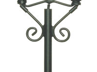 Viessmann H0 - 60731 - H0 Parklaterne zweiflammig, schwarz, mit Kontaktstecksockel, 2 LEDs warmweiß