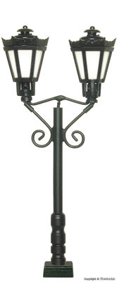 Viessmann H0 - 60731 - H0 Parklaterne zweiflammig, schwarz, mit Kontaktstecksockel, 2 LEDs warmweiß - Artikelbild