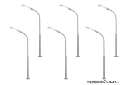 Viessmann H0 - 60906 - H0 Peitschenleuchte, LED weiß, 5+1 - Artikelbild