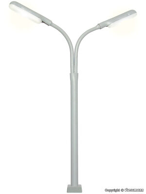 Viessmann H0 - 60951 - H0 Peitschenleuchte doppelt mit Kontaktstecksockel, 2 LEDs weiß - Artikelbild