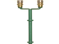 Viessmann H0 - 6305 - H0 Kugelleuchte zweiflammig, grün, 2 LEDs warmweiß