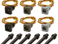 Viessmann H0 - 6806 - H0 Kontaktstecksockel-Set, 6 Stück (grau, grün, schwarz)