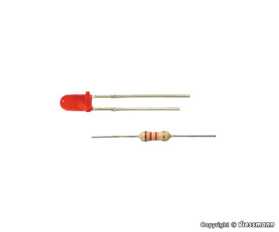 Viessmann - 3550 - LED rot Ø 3 mm, inkl. Vorwiderstände, 4 Stück - Artikelbild