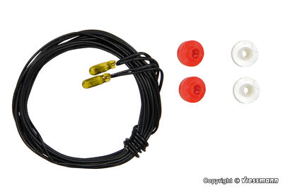 Viessmann - 3507 - Glühlampen gelb T1/2, Ø 1,8 mm, 16 V, 30 mA, 2 Kabel, 2 Stück - Artikelbild