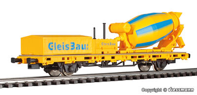 Viessmann H0 - 2624 - H0 Niederbordwagen mit Betonmischer GleisBau, Funktionsmodell für Zweileitersysteme **Auslauf** - Artikelbild