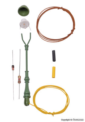 Viessmann H0 - 6728 - H0 Bausatz Einheits-Gaslaterne grün, LED warmweiß - Artikelbild