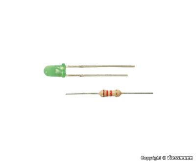Viessmann - 3552 - LED grün Ø 3 mm, inkl. Vorwiderstände, 4 Stück - Artikelbild