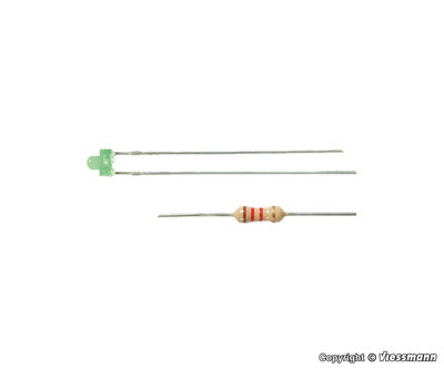 Viessmann - 3554 - LED grün Ø 1,8 mm, inkl. Vorwiderstände, 3 Stück - Artikelbild