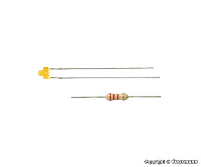 Viessmann - 3555 - LED gelb Ø 1,8 mm, inkl. Vorwiderstände, 3 Stück - Artikelbild