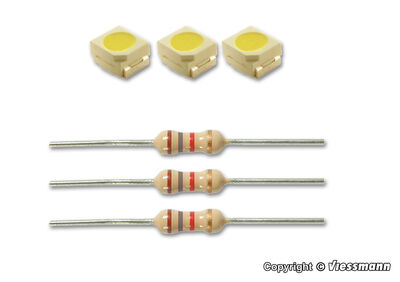 Viessmann - 3556 - LED weiß, L 2,9 x B 3,5 mm, inkl. Vorwiderstände, 3 Stück - Artikelbild