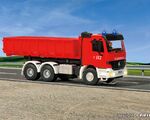 Viessmann H0 - 8050 - H0 Feuerwehr MB ACTROS 3-achs mit Abrollcontainer und Rundumleuchten, Basis, Funktionsmodell - Artikelbild