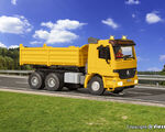 Viessmann H0 - 8015 - H0 MB ACTROS 3-achs Muldenkipper mit Rundumleuchten, gelb, Basis, Funktionsmodell - Artikelbild