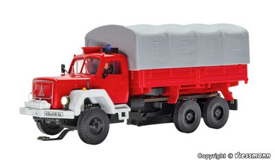 Viessmann H0 - 8054 - H0 Feuerwehr MAGIRUS JUPITER 3-achs mit Pritsche, Plane und Rundumleuchte, Basis, Funktionsmodell - Artikelbild