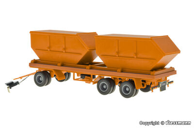 Viessmann H0 - 8225 - H0 3-achs Containeranhänger, kommunalorange, Funktionsmodell - Artikelbild