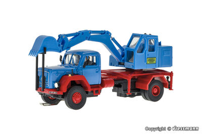 Viessmann H0 - 8135 - H0 MAGIRUS DEUTZ 2-achs Eckhauber mit Baggeraufbau Basis, Funktionsmodell - Artikelbild