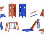 Vollmer H0 - 43665 - H0 Deko-Set Kinderspielplatz - Artikelbild