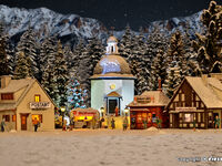 Vollmer H0 - 42413 - H0 Weihnachtsdorf mit LED-Beleuchtung, Funktionsbausatz