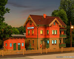 Vollmer H0 - 43529 - H0 Bahnwärterhaus Esslingen mit Hühnerstall und Gartenzaun - Artikelbild