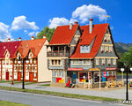 Vollmer H0 - 43660 - H0 Supermarkt mit Inneneinrichtung und LED-Beleuchtung, Funktionsbausatz - Artikelbild
