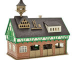 Vollmer H0 - 43726 - H0 Stall mit Taubenschlag und Pferdeboxen mit abnehmbarem Dach - Artikelbild