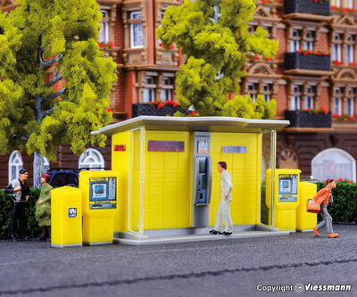 Vollmer H0 - 43777 - H0 DHL Packstation mit Briefkästen und Briefmarkenautomaten - Artikelbild