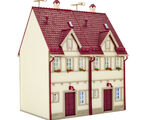 Vollmer H0 - 43843 - H0 Reihen-Doppelhaus, beige - Artikelbild