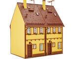 Vollmer H0 - 43844 - H0 Reihen-Doppelhaus, gelb - Artikelbild