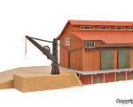 Vollmer H0 - 45701 - H0 Güterschuppen mit Seitenrampe und Ladekran - Artikelbild