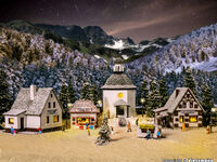 Vollmer N - 47613 - N Weihnachtsdorf mit LED-Beleuchtung, Funktionsbausatz