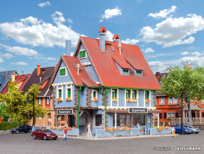 Vollmer N - 47660 - N Supermarkt mit Inneneinrichtung und LED-Beleuchtung, Funktionsbausatz - Artikelbild