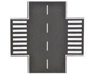 Vollmer H0 - 48261 - H0 Straßenplatte Asphalt aus Steinkunst, X-Kreuzung, L 15 x B 15 cm