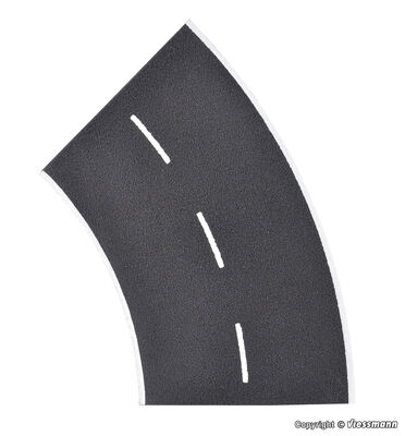 Vollmer H0 - 48265 - H0 Straßenplatte Asphalt aus Steinkunst, 45°-Kurve, Radius 12 cm - Artikelbild