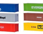Kibri H0 - 10922 - H0 40-Fuß-Container, 6 Stück - Artikelbild