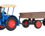 Kibri H0 - 12232 - H0 LANZ Traktor mit Gummiradwagen - Artikelbild