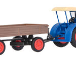 Kibri H0 - 12232 - H0 LANZ Traktor mit Gummiradwagen - Artikelbild