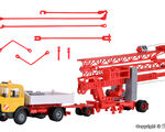 Kibri H0 - 13025 - H0 MAN Kipppritsche und LIEBHERR SK 20 Schnelleinsatzkran - Artikelbild