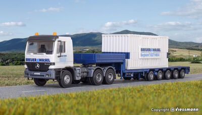Kibri H0 - 13057 - H0 MB ACTROS Begleittransporter zum LG 1550 BREUER & WASEL **Auslauf** - Artikelbild