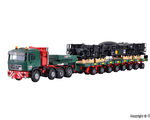 Kibri H0 - 13601 - H0 MAN SK mit SCHEUERLE Plattformwagen und Unterteil Schienenkran - Artikelbild