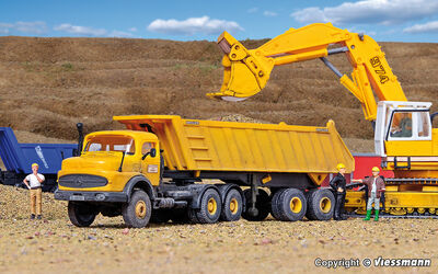Kibri H0 - 14025 - H0 MB Rundhauber mit MEILLER Sattelkipper - Artikelbild